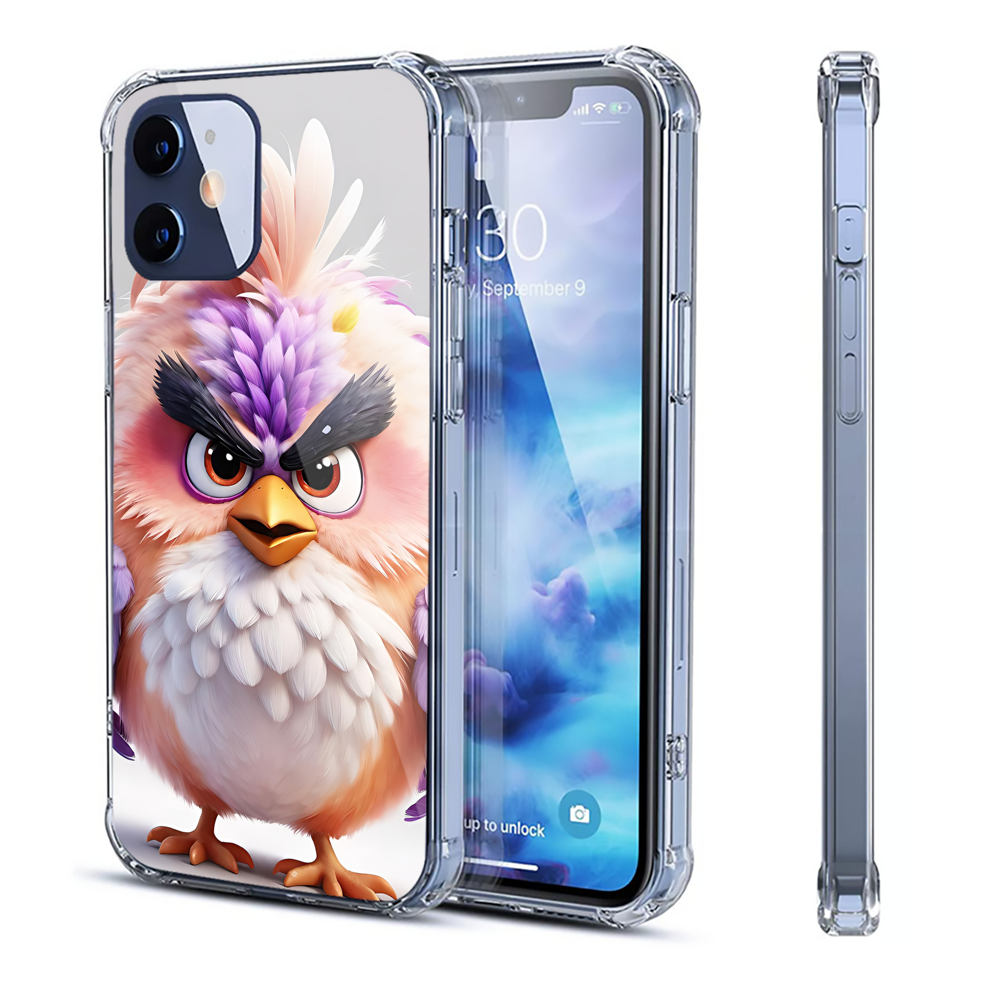 （画像用） Angry Birds アングリーバード 【iPhone 12シリーズ対応】透明スマホケース（クリアソフトケース）